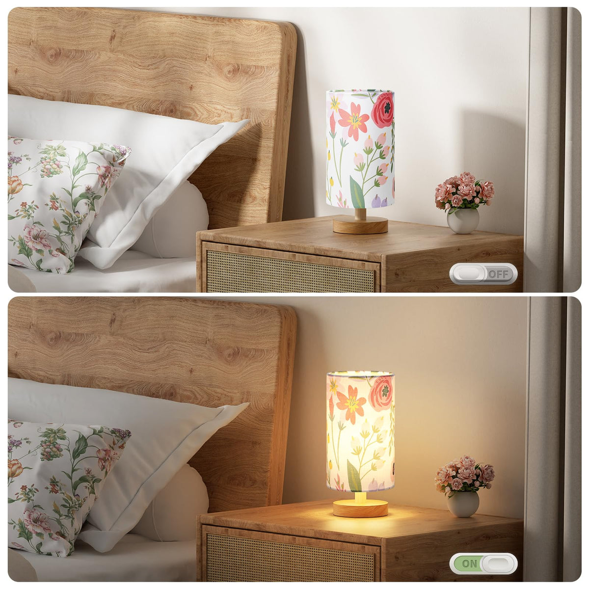 Aooshine Bedside Lamps, 3000K Warm Table Lamp for Bedroom Living Room