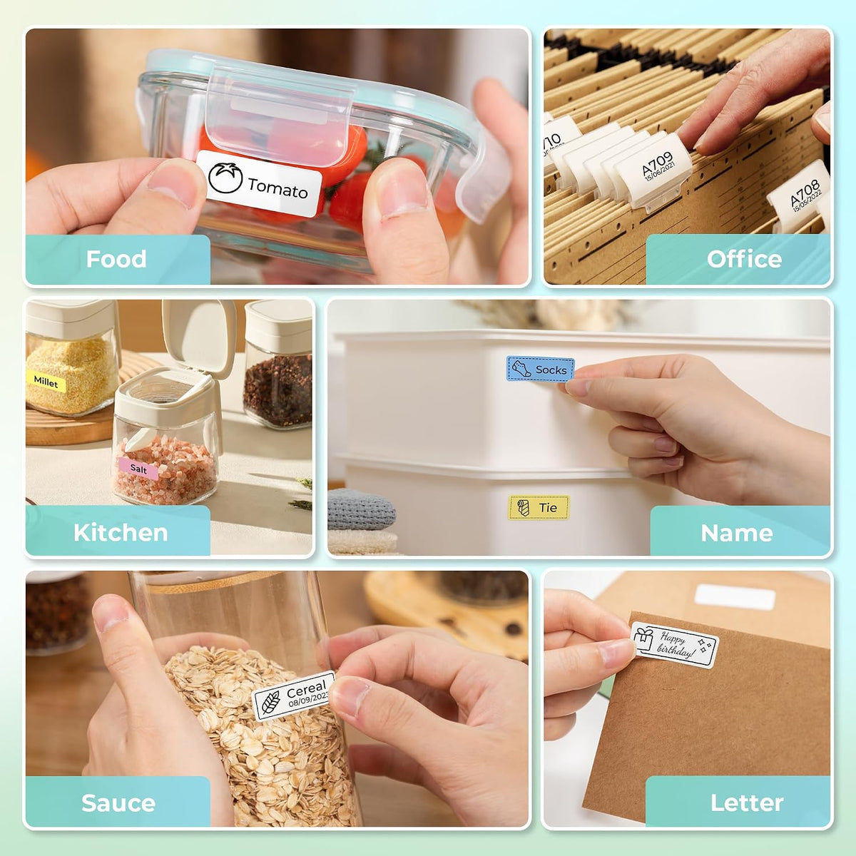 Nelko Label Maker P21 Portable Bluetooth Sticker Printer with Tape, Black