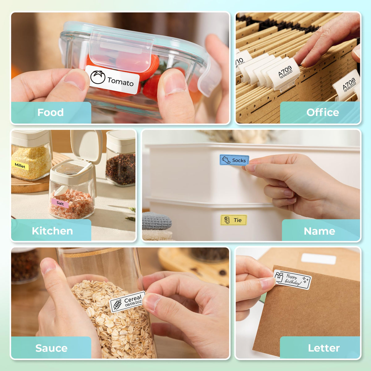 Nelko Label Maker P21 Portable Bluetooth Sticker Printer with Tape, Black
