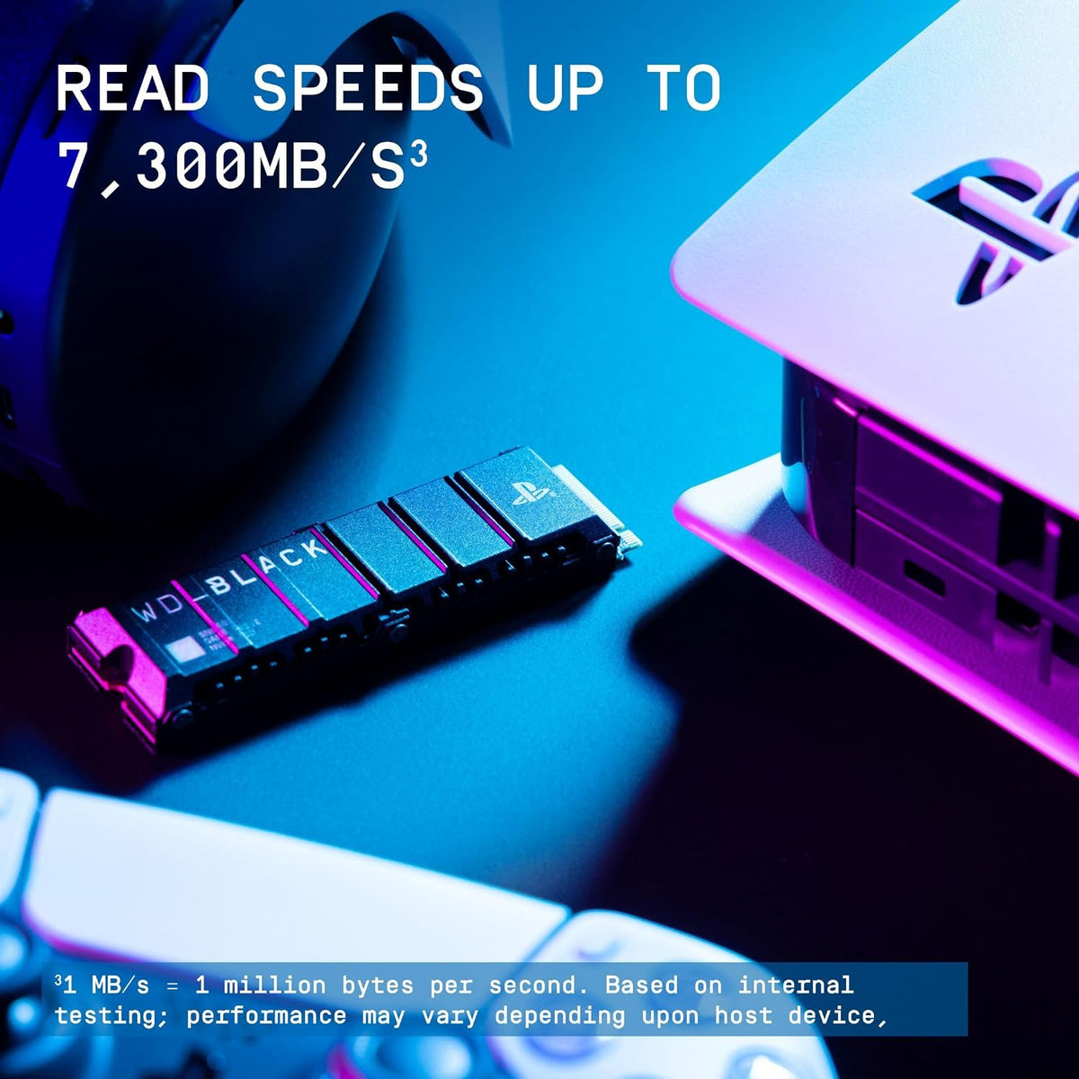 WD BLACK SN850P 2TB PS5 SSD (Officially Licensed for PlayStation 5, Read Speeds Up to 7300 MB/s, M.2 2280 PCIe NVMe, Exclusive Heatsink Design, Internal Gaming SSD)