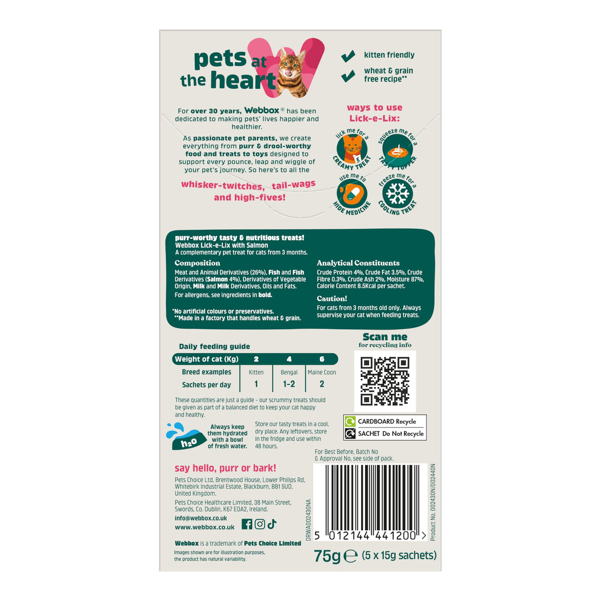 Webbox Lick-e-Lix Cat Treats Variety Value Pack - Kitten Friendly, Grain Free, No Artificial Preservatives or Colours (50 Pack)