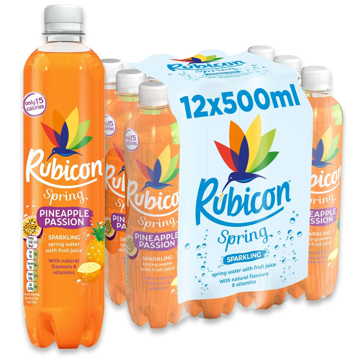 Rubicon Spring Black Cherry Raspberry Flavoured Water, 12 Pack, 330ml Cans