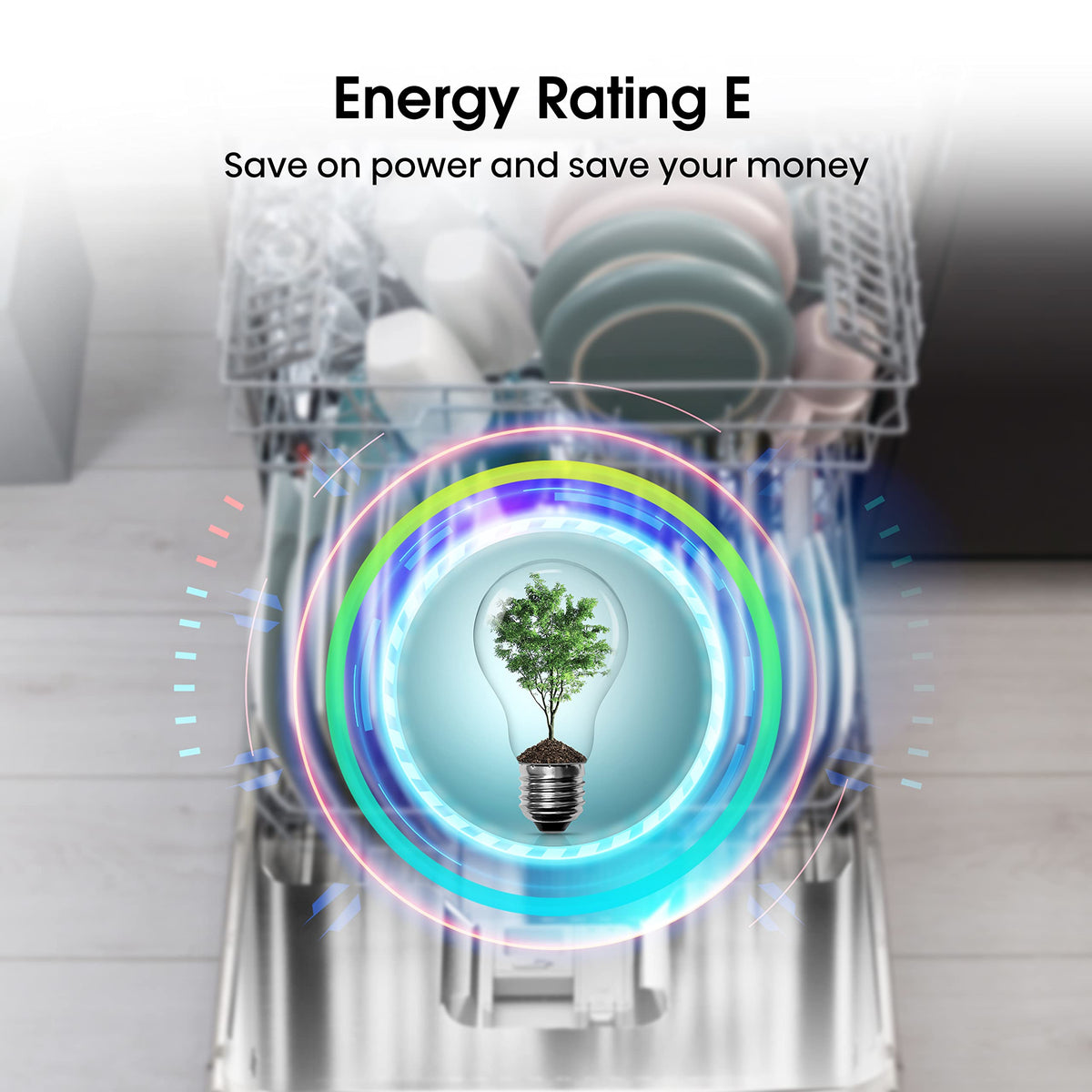 Hisense HS523E15WUK Slimline 10 Places Free Standing Dishwasher White with 30 Minutes Quick Wash [Energy Class E]