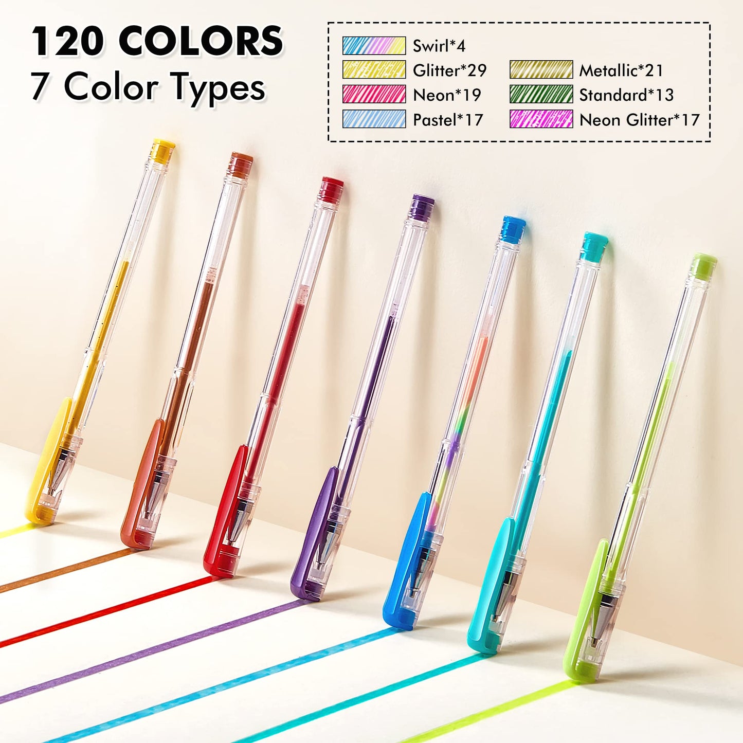 Shuttle Art Gel Pens for Colouring, 260 Pack Gel Pens Set, 130 Assorted Colours plus 130 Refills, Glitter Neon Pastel Metallic Colours, Ideal for Adult Colouring Books, Doodling, Drawing, Writing