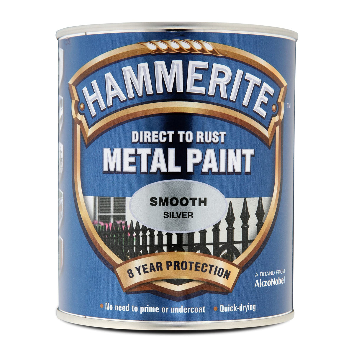 Hammerite Direct to Rust Metal Paint - Smooth Black Finish 250ML, 5084863