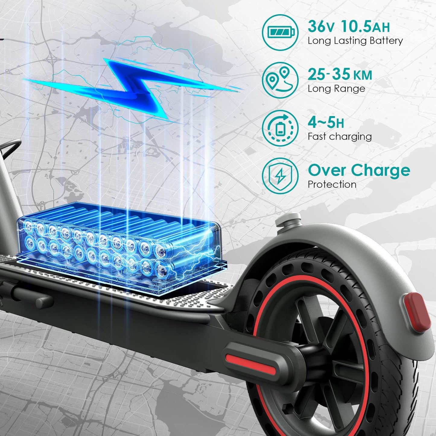 Zephyride V8 Electric Scooter — 350W, 25 km/h, 28-35 km Range, Smart App | UL-2272 Certified