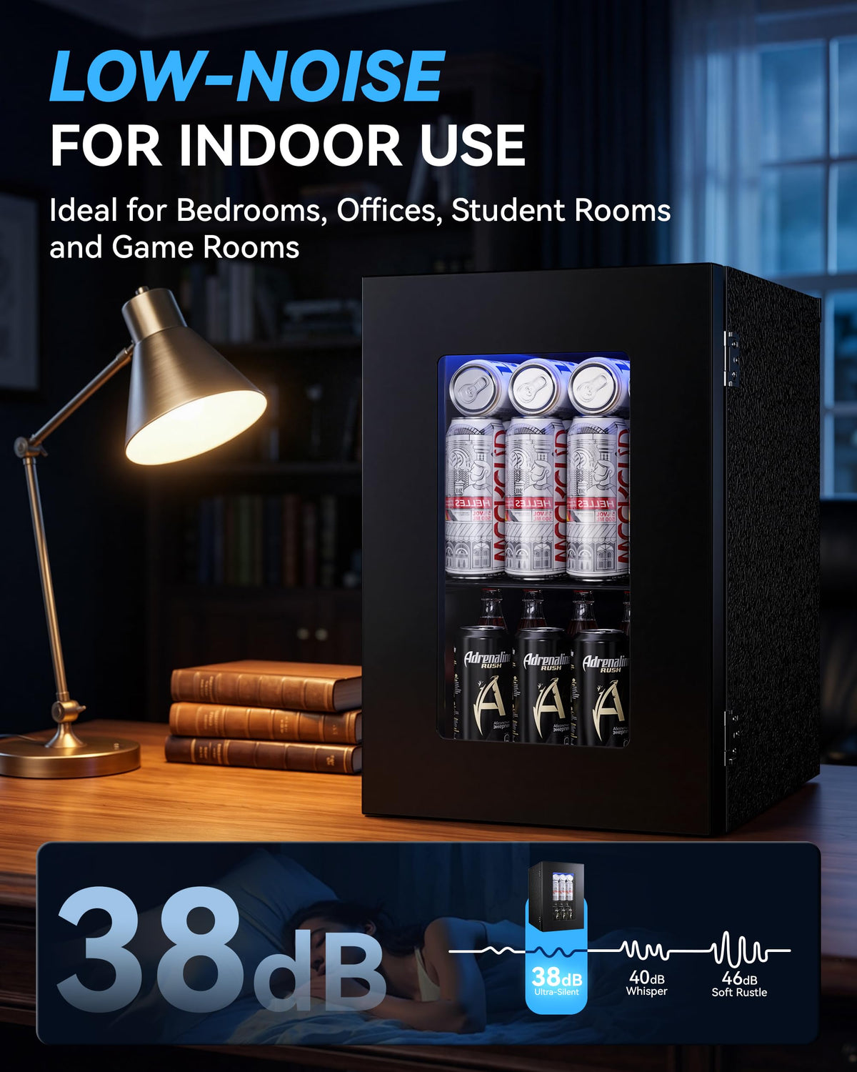 TRIUMPHKEY 90L Drinks Fridge with Glass Door, Beverage Cooler