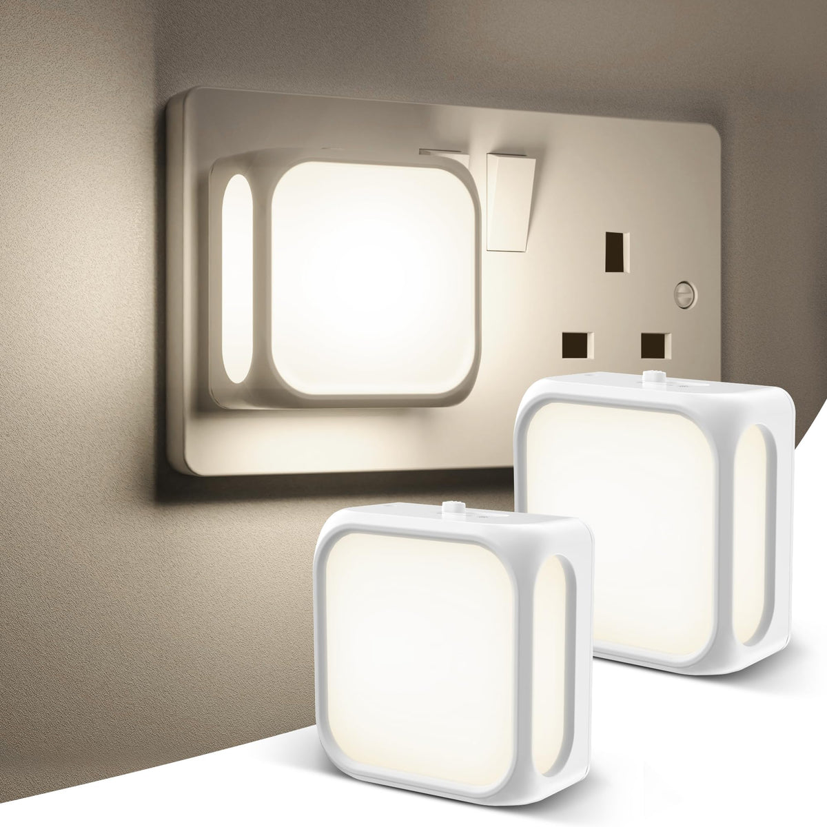 PURSNIC Night Light Plug in Wall, Dusk to Dawn, 3000K Warm White, 4 Pack
