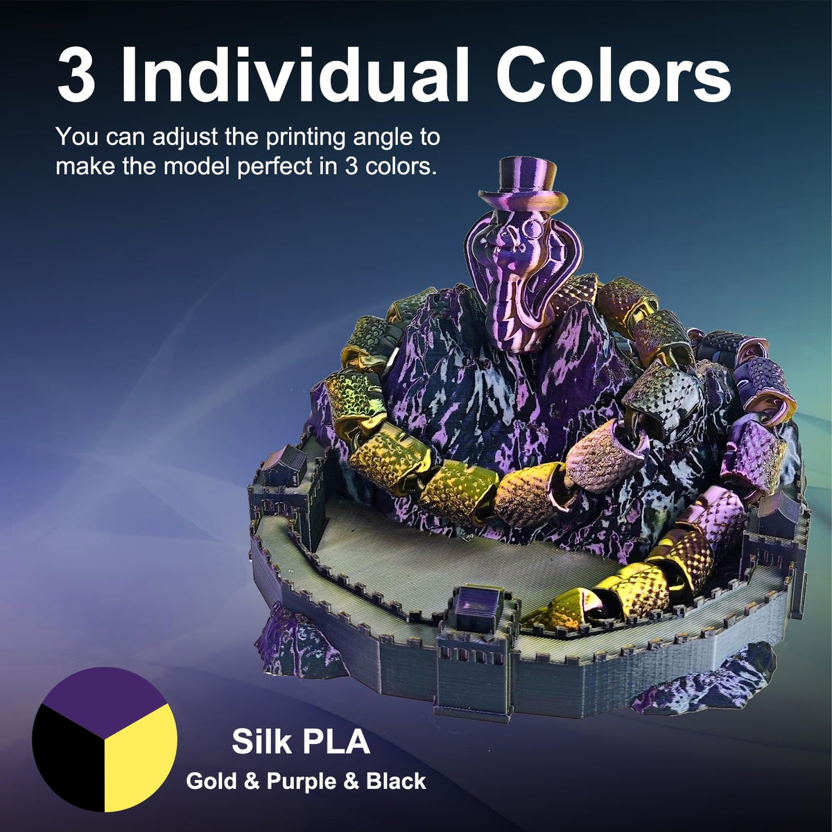 ERYONE Silk PLA Filament 1.75mm,3D Printer Filament PLA,Shiny Glossy PLA Filament,+/-0.03mm,1kg(2.2lbs)/Spool,Silk Liquid Gold