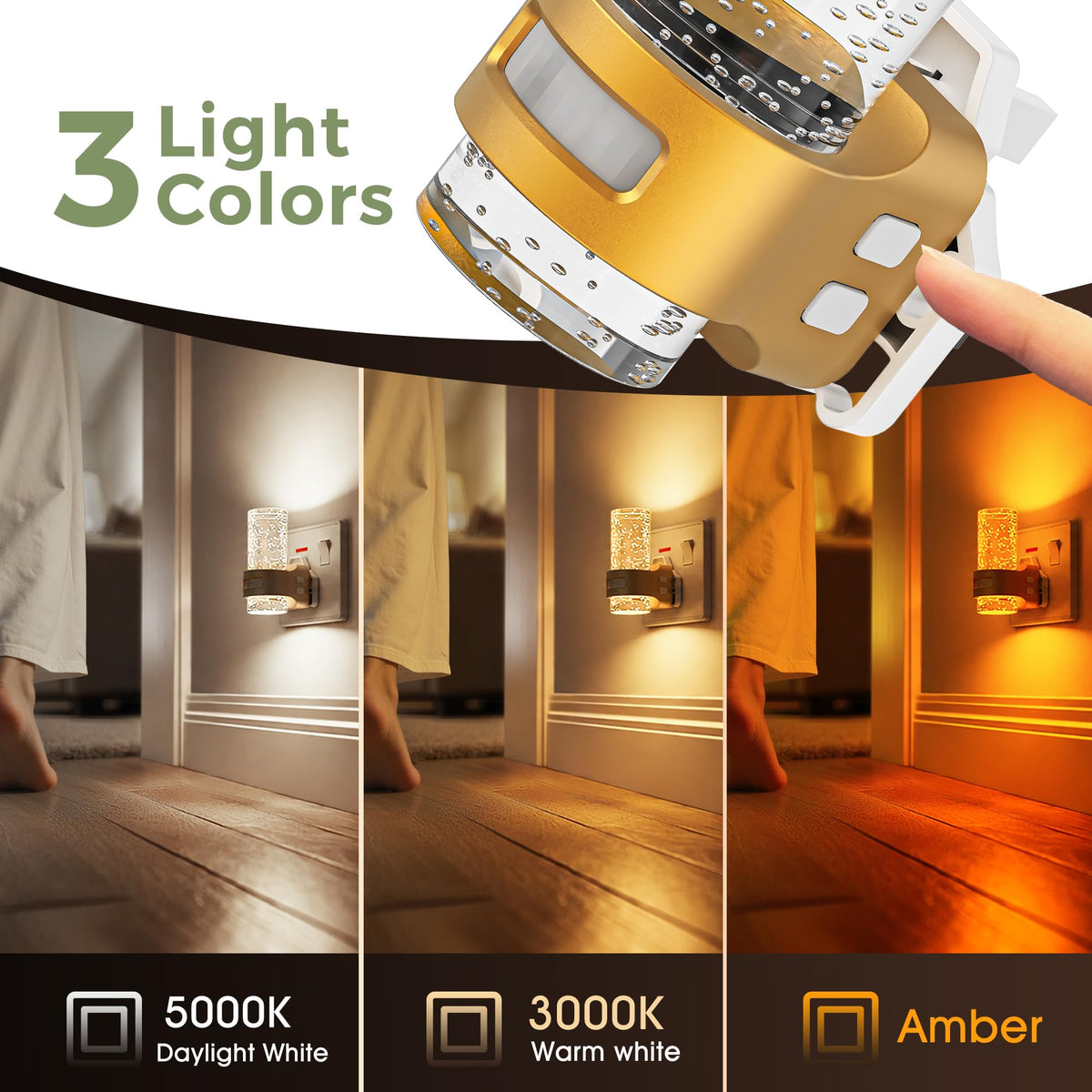 LOHAS-LED Night Light Plug in Wall with Motion Sensor, Dimmable Night Light