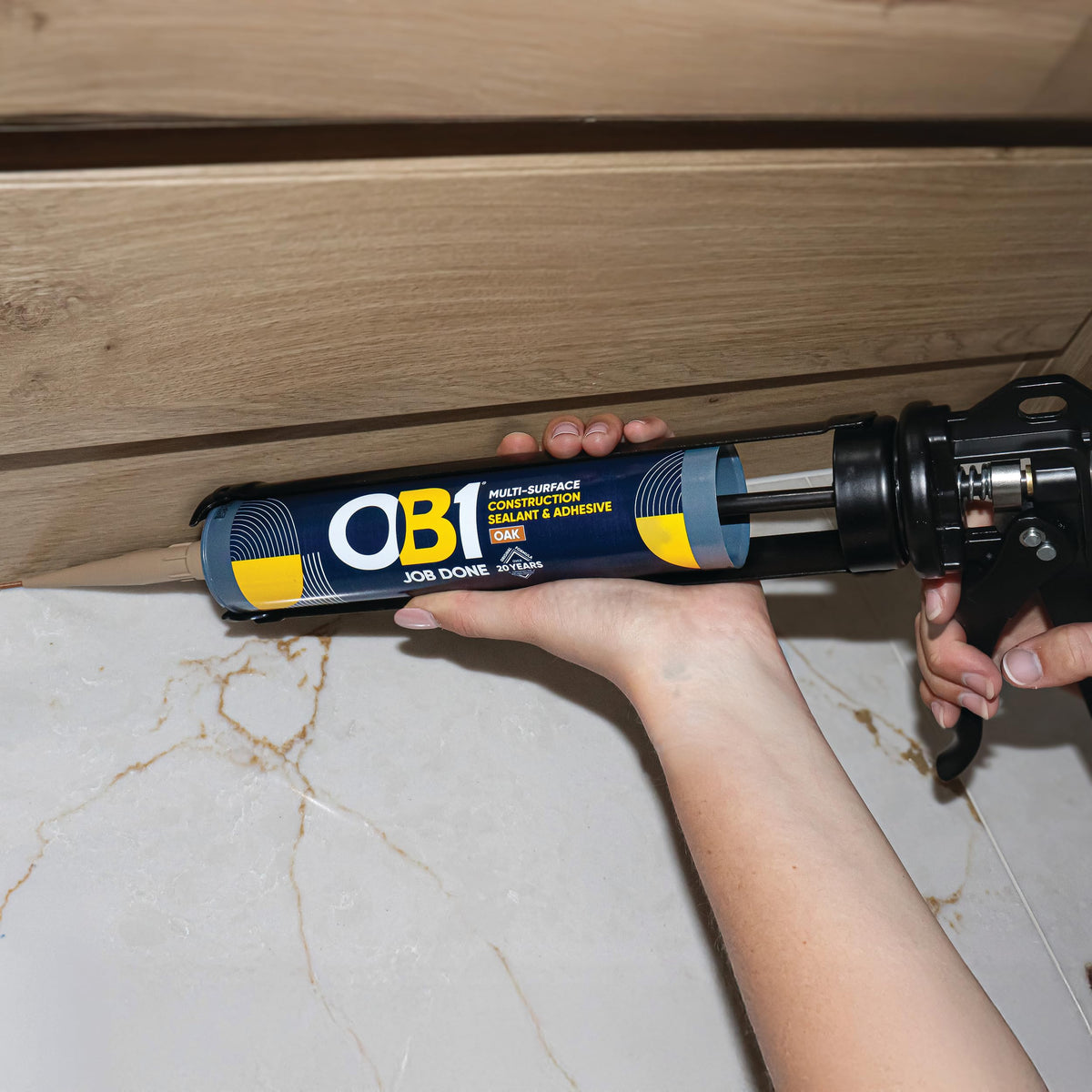 OB1 Clear Multi-Surface Construction Sealant & Adhesive, 290ml 2in1 formula