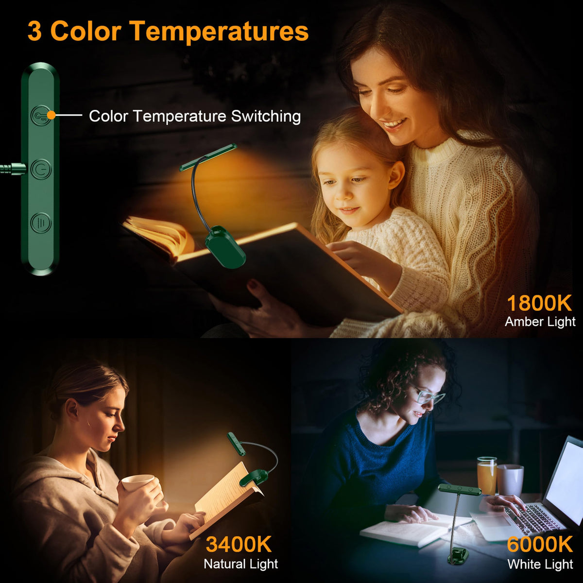 Gritin 19 LED Rechargeable Book Light for Reading in Bed - Memory Function