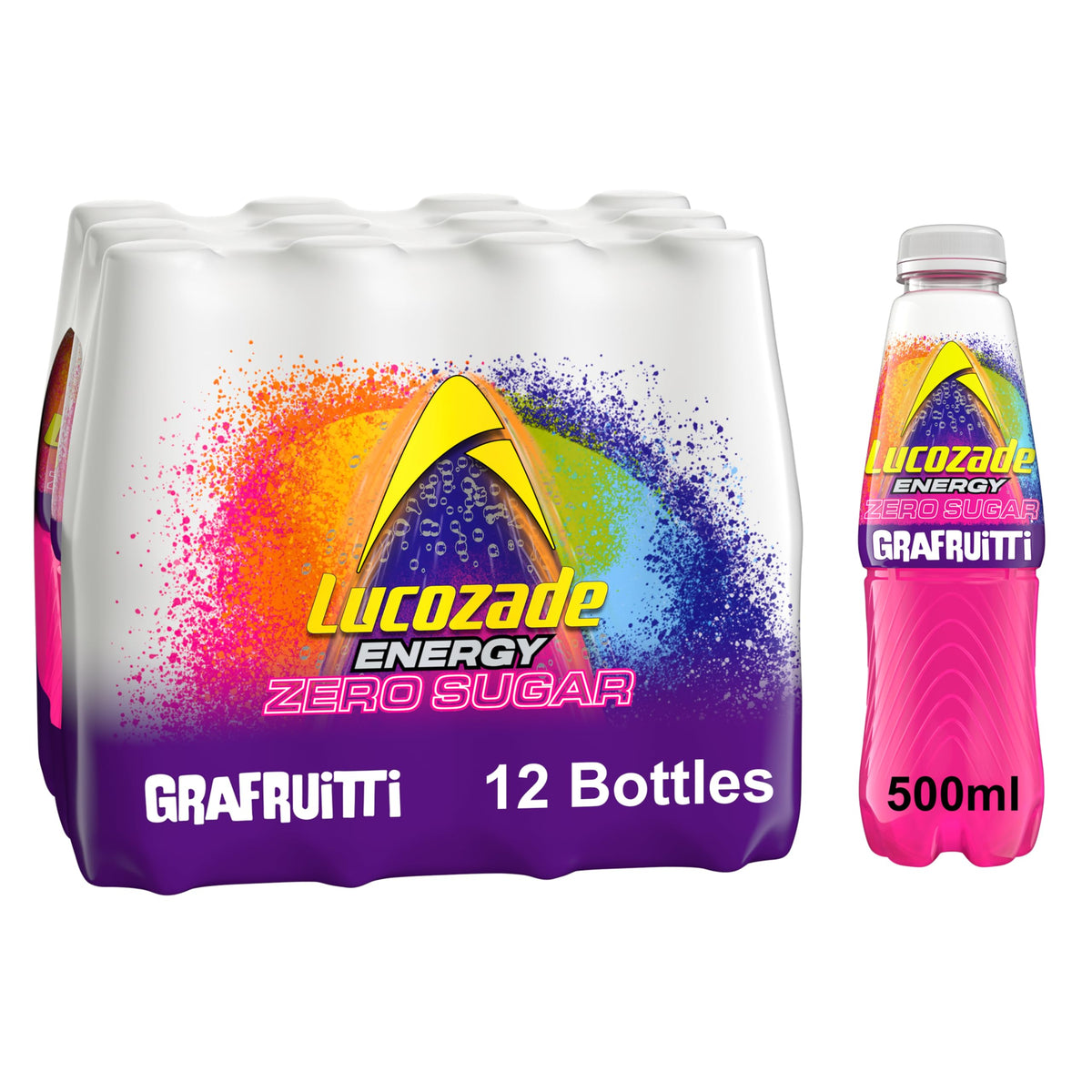Lucozade Energy Zero Pink Lemonade 380ml (Pack of 4)