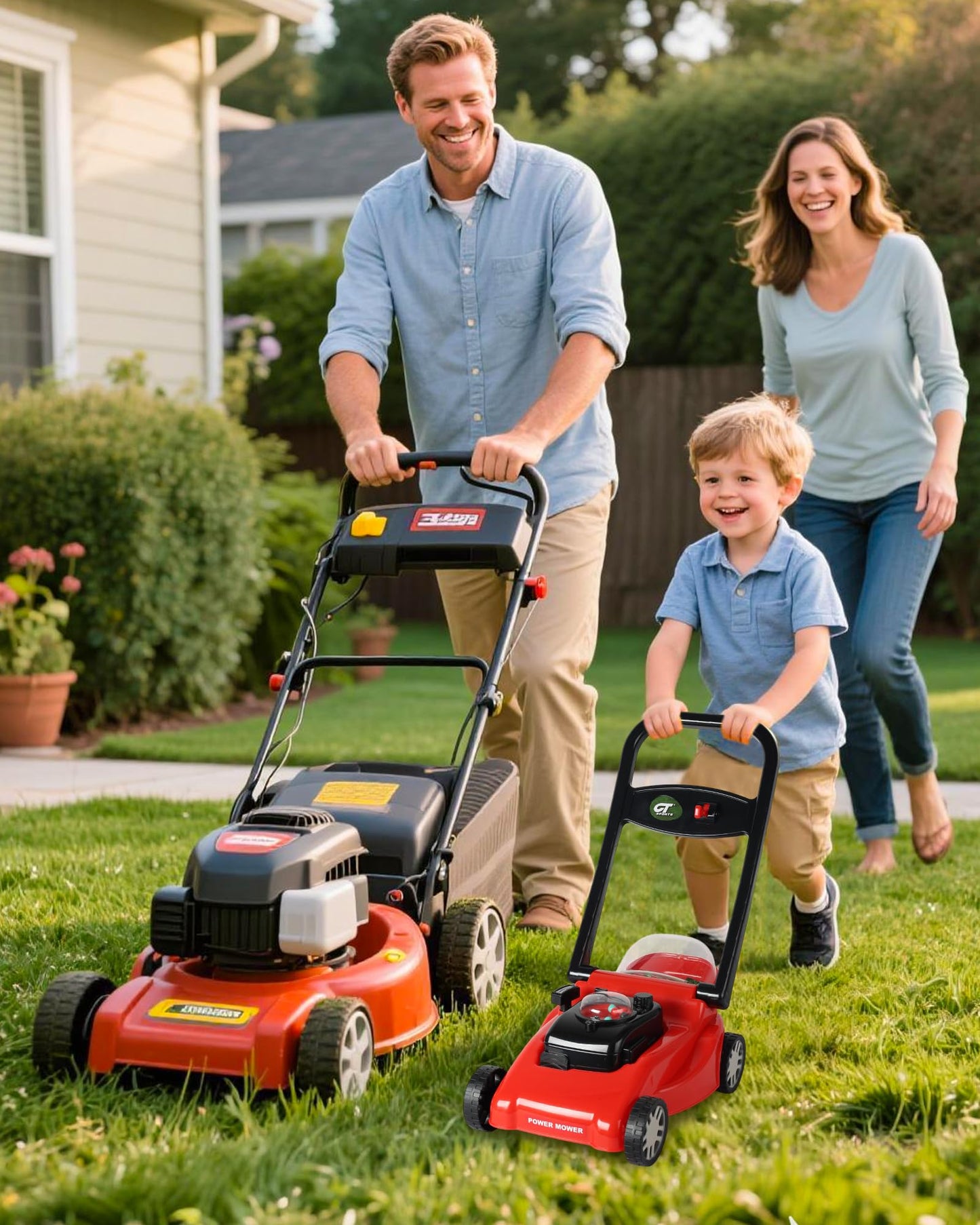 Kids Lawn Mower with Realistic Grass-Cutting Action and Sounds – No Batteries Required | Fun Outdoor Push Toy, Birthday Gift & Holiday Present for 3, 4, 5, 6, 7, 8 Year Old Boys and Girls