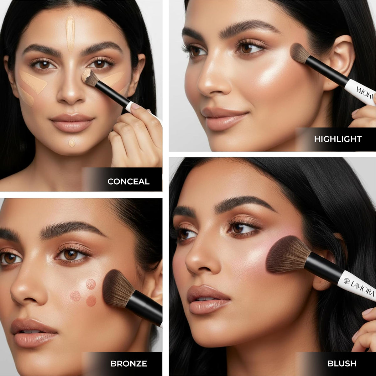 Make Up Brush Foundation Kabuki Flat Top, Perfect For Blending Liquid Cream