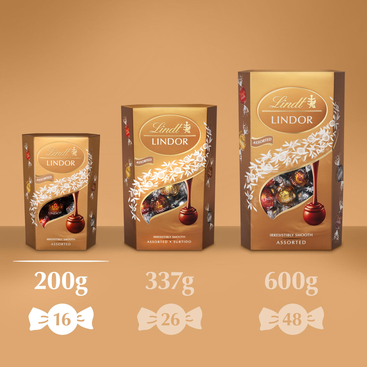 Lindt Lindor White Chocolate Truffles – 200g Box (Approx. 16 Balls) – Smooth Filling – Gift, Birthday, Congratulations Treat
