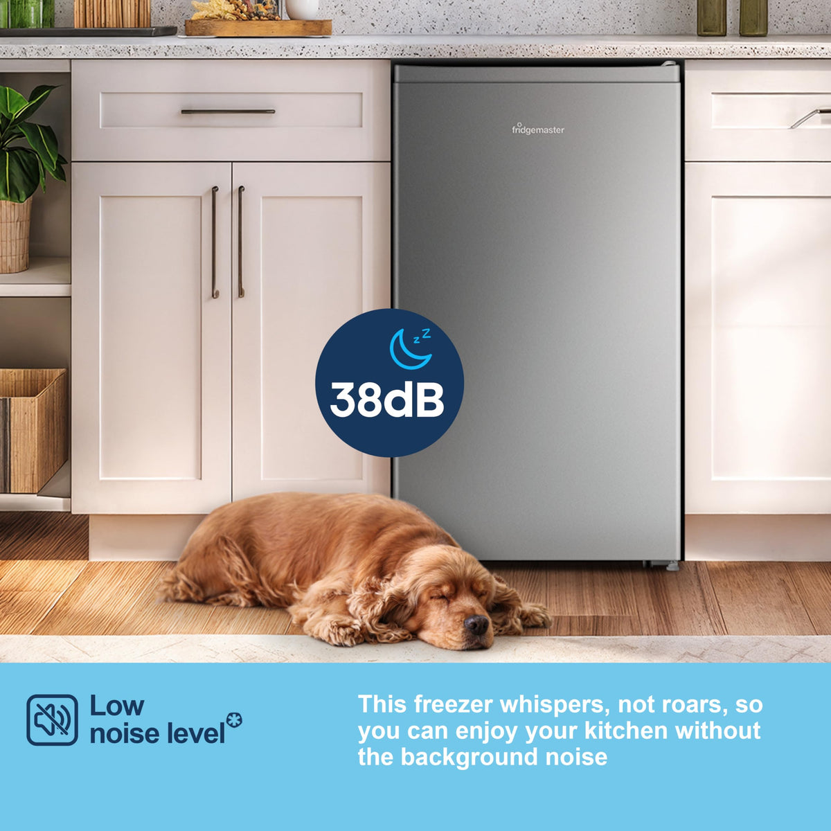 Fridgemaster 45L Table Top Mini Fridge MUR4545, 45cm Compact Refrigerator with Adjustable Thermostat, Reversible Door, 39dB Low Noise, White, Energy Class E