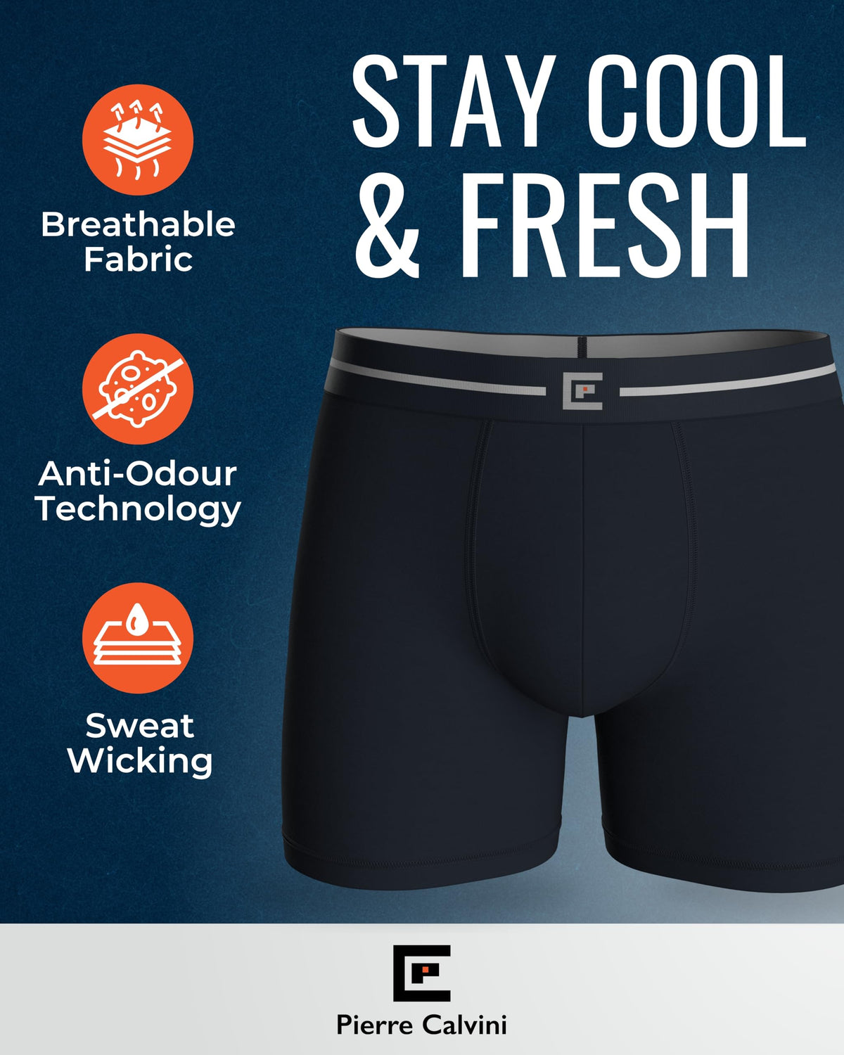 Pierre Calvini Bamboo Mens Boxers - Mens Underwear Multipack (3/6Pk)