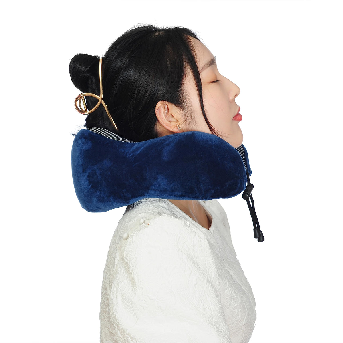 Memory Foam Travel Pillow, Neck Pillow with 360-Degree Head Support, Comfortable and Lightweight, Ideal for Sleeping on Airplane, Car, Train, Bus and Home Use, Comes with Storage Bag (Grey)