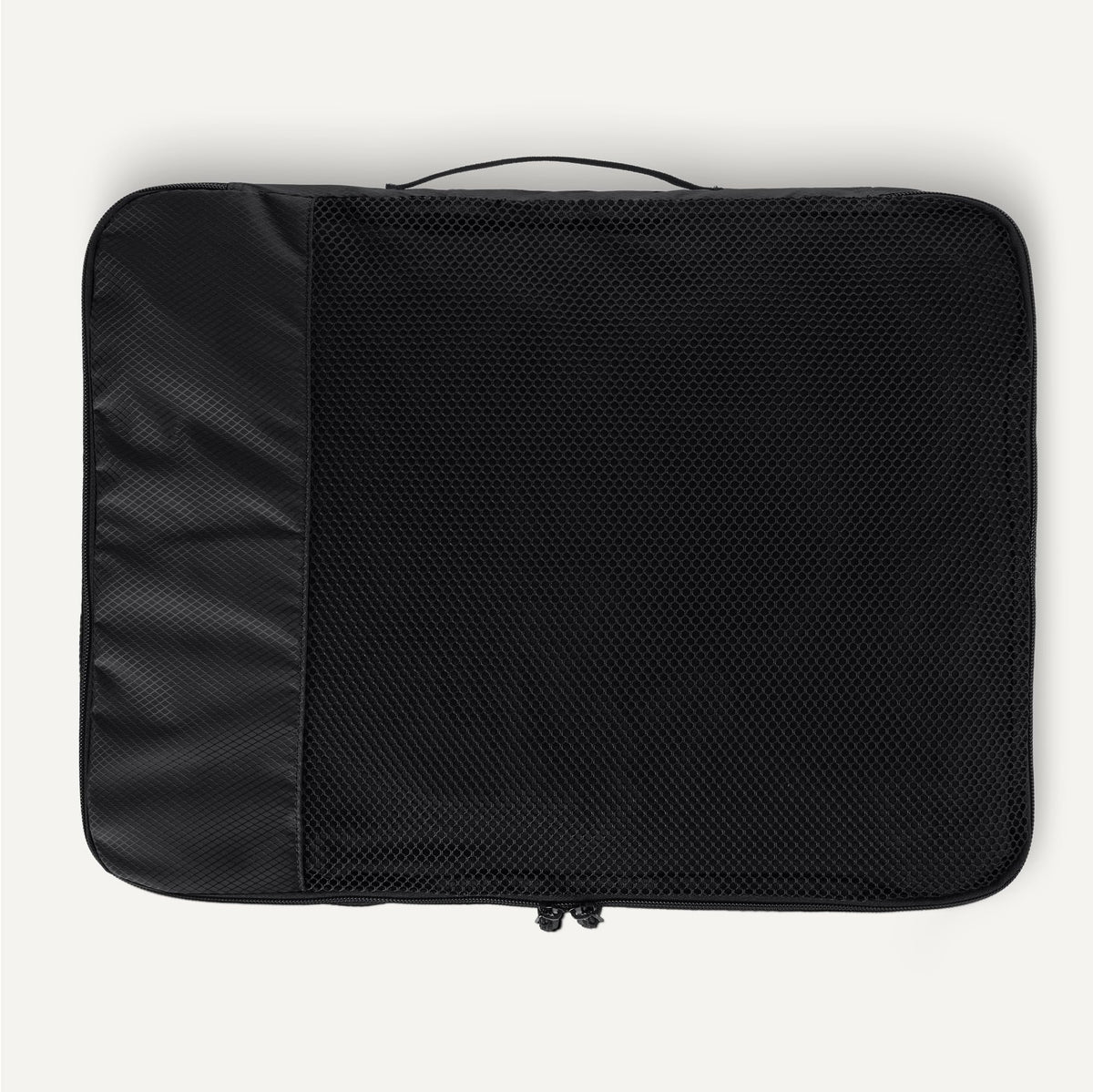 Amazon Essentials 4-Piece Packing Cubes Travel Accessories Set, Luggage Organiser with Double Zip, Mesh Top, 100% Polyester, Medium, Black (Previously Amazon Basics)