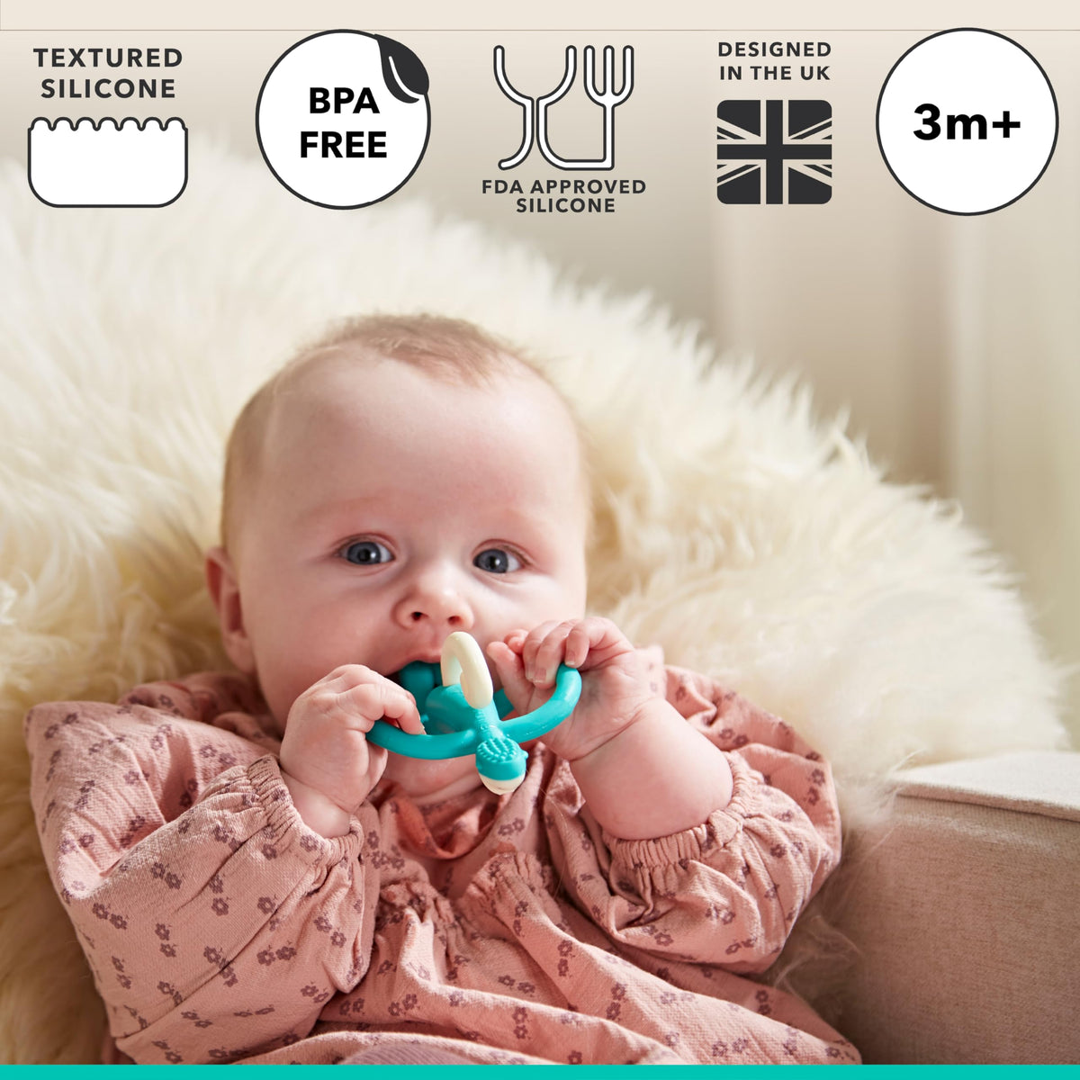 Matchstick Monkey Original Teether with Gel Applicator, Hearts