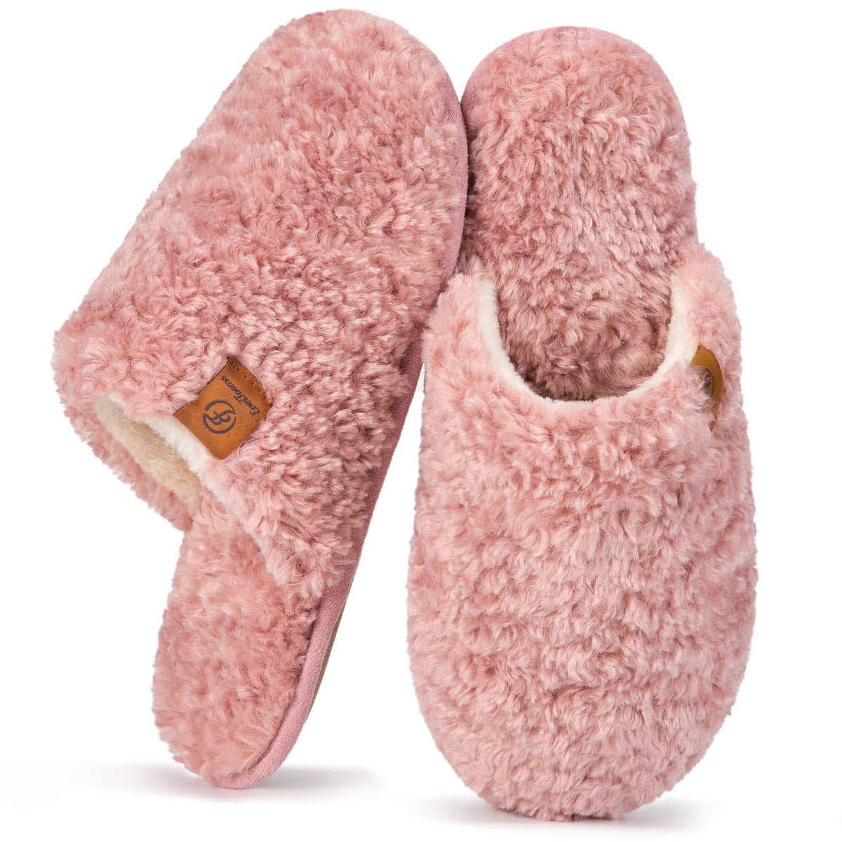 EverFoams Women's Fuzzy Slippers Cosy Memory Foam Indoor Warm House Shoes