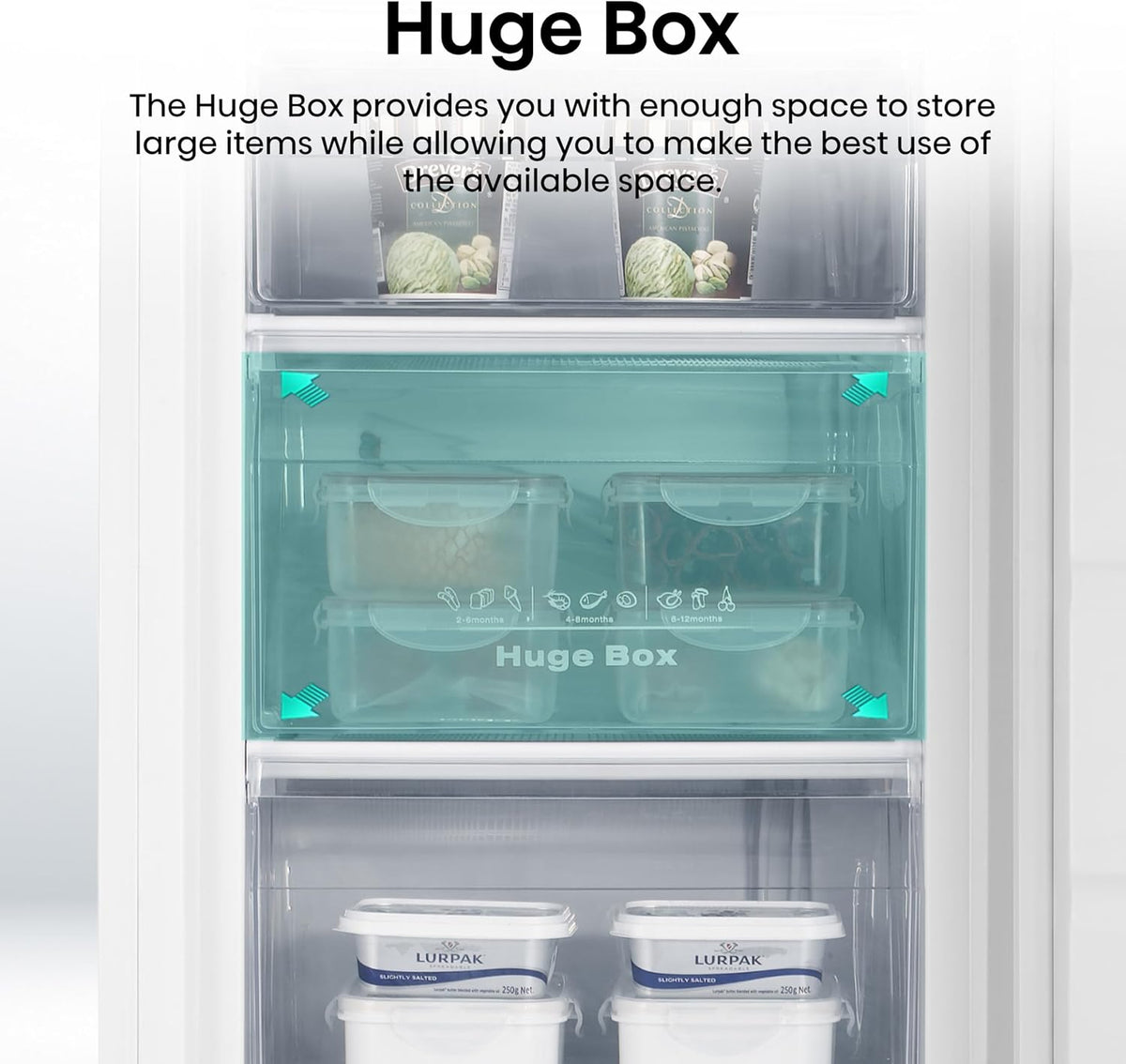 Hisense FV105D4BW21 56cm Under-Counter Freezer, 82-Litre Capacity, Reversible Door, 3 Freezer Drawers, White, E Rated
