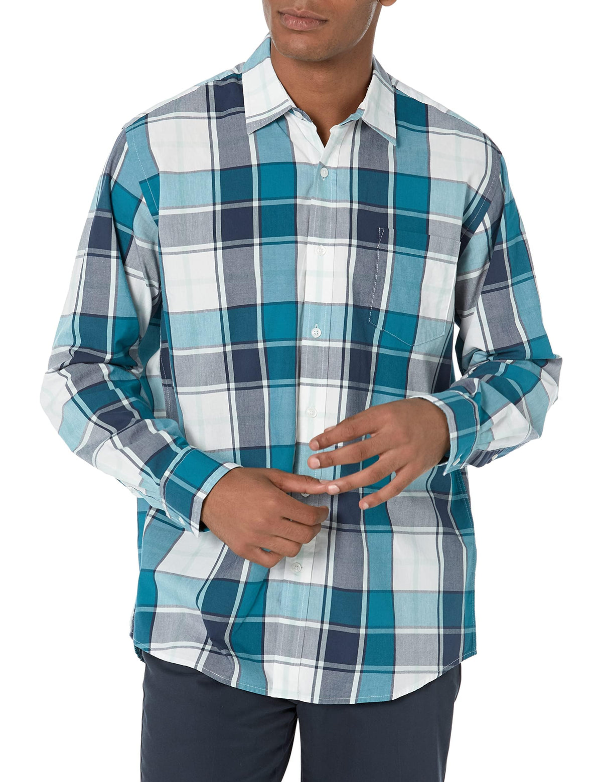 Amazon Essentials Men's Long-Sleeve Casual Poplin Shirt