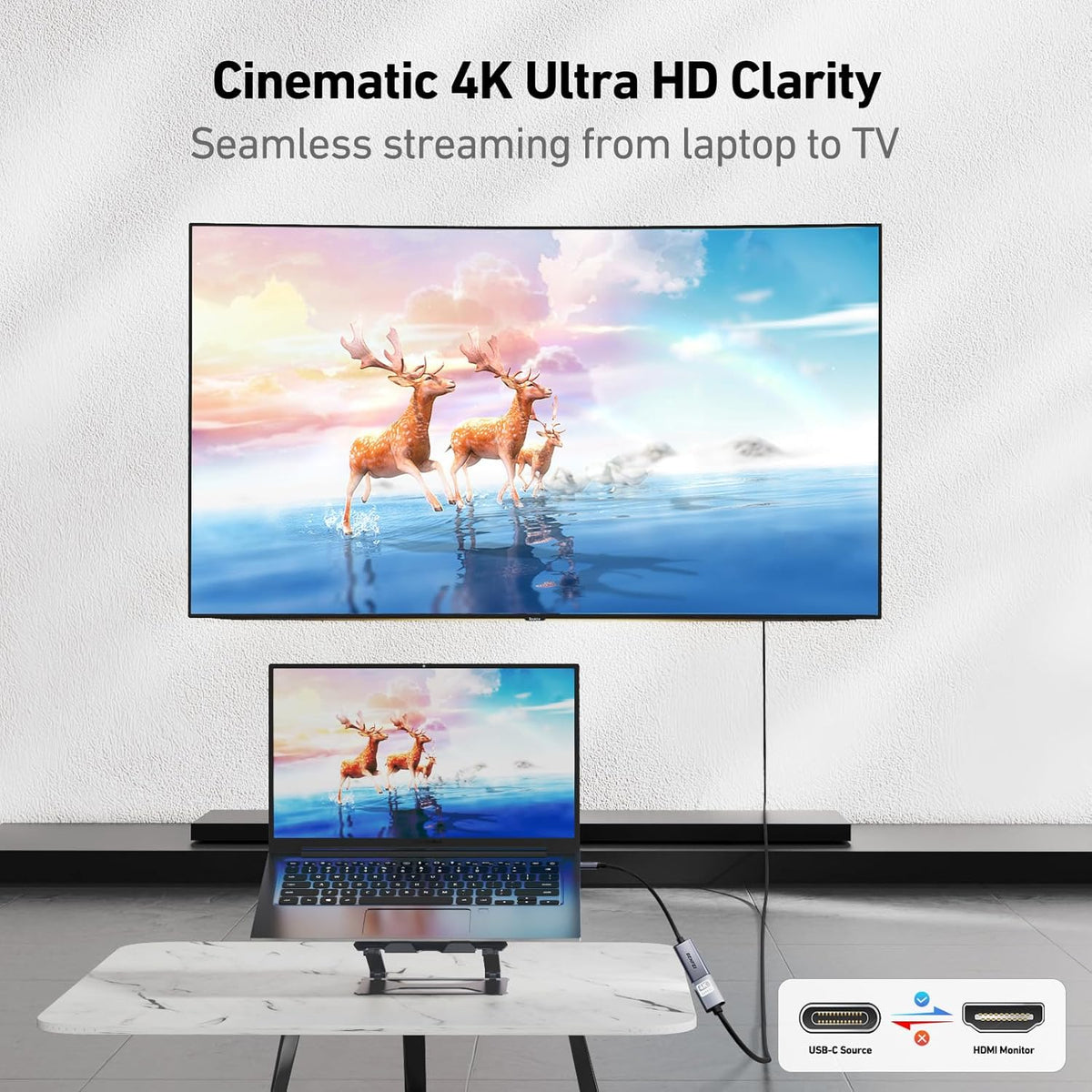 USB C to HDMI Adapter, BENFEI USB Type-C to HDMI Adapter [Thunderbolt 3/4 Compatible] with iPhone 15 series, MacBook Pro/Air 2023, iPad Pro, iMac, S23, XPS 17, Surface Book 3 and More