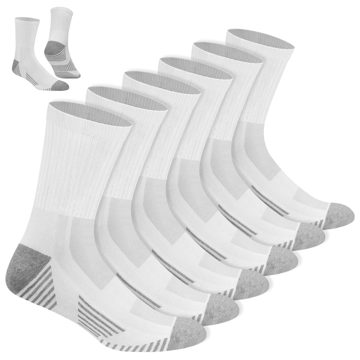 NAVYSPORT Men's Cotton Sports Socks, Pack of 6 Pairs