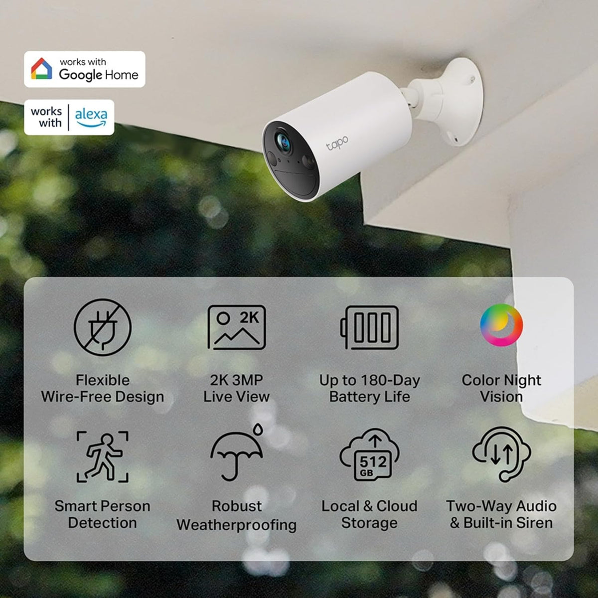 Tapo TC82 2K Battery Outdoor Security Camera Wireless