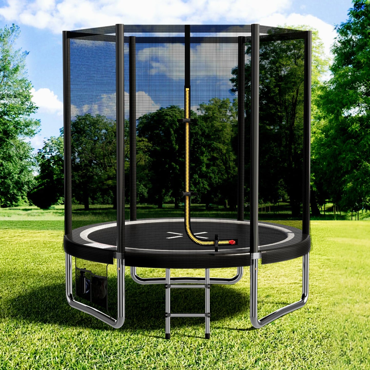 Devoko 7.5ft Rectangular Garden Trampoline with Safety Net — 42 Springs, Padded Edges