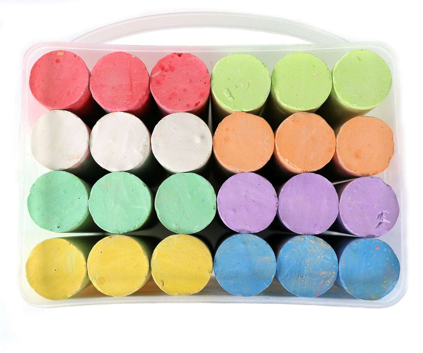 24 Coloured Chunky Chalks, Giant, Pavement, Washable, Fun for Children 8 Vibrant Colours, Outdoor, Garden, Drawing - Artists - Toddler,Kids