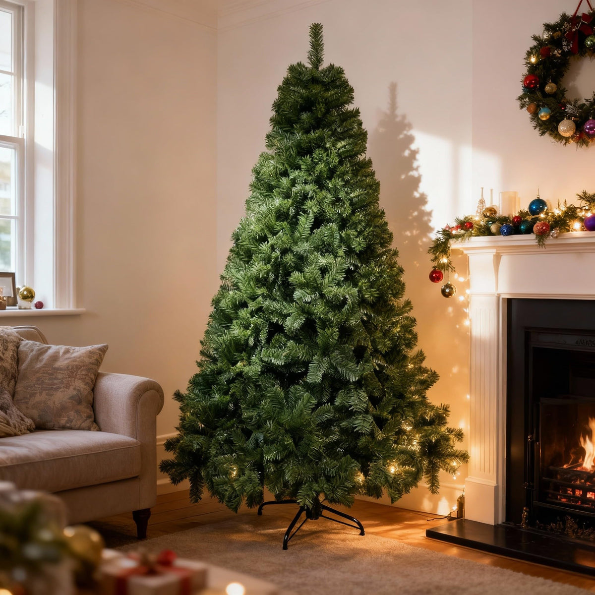 SHATCHI 6ft/1.8m Alaskan Pine Green Artificial Christmas Tree Bushy 550 Tips Xmas Home Decorationations Decorations