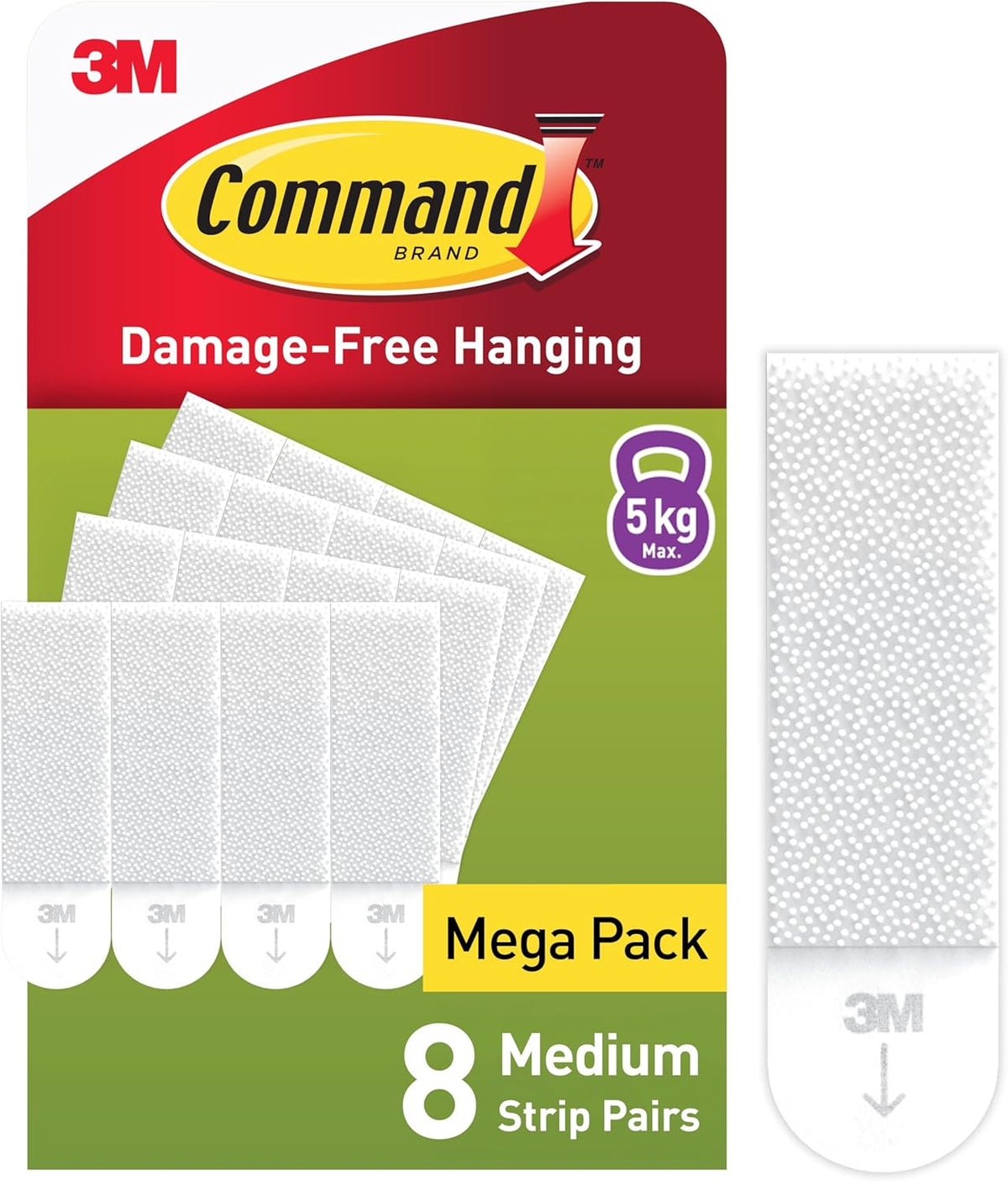 Command Picture Hanging Strips, Medium, 8 Pairs (16 Adhesive Strips)
