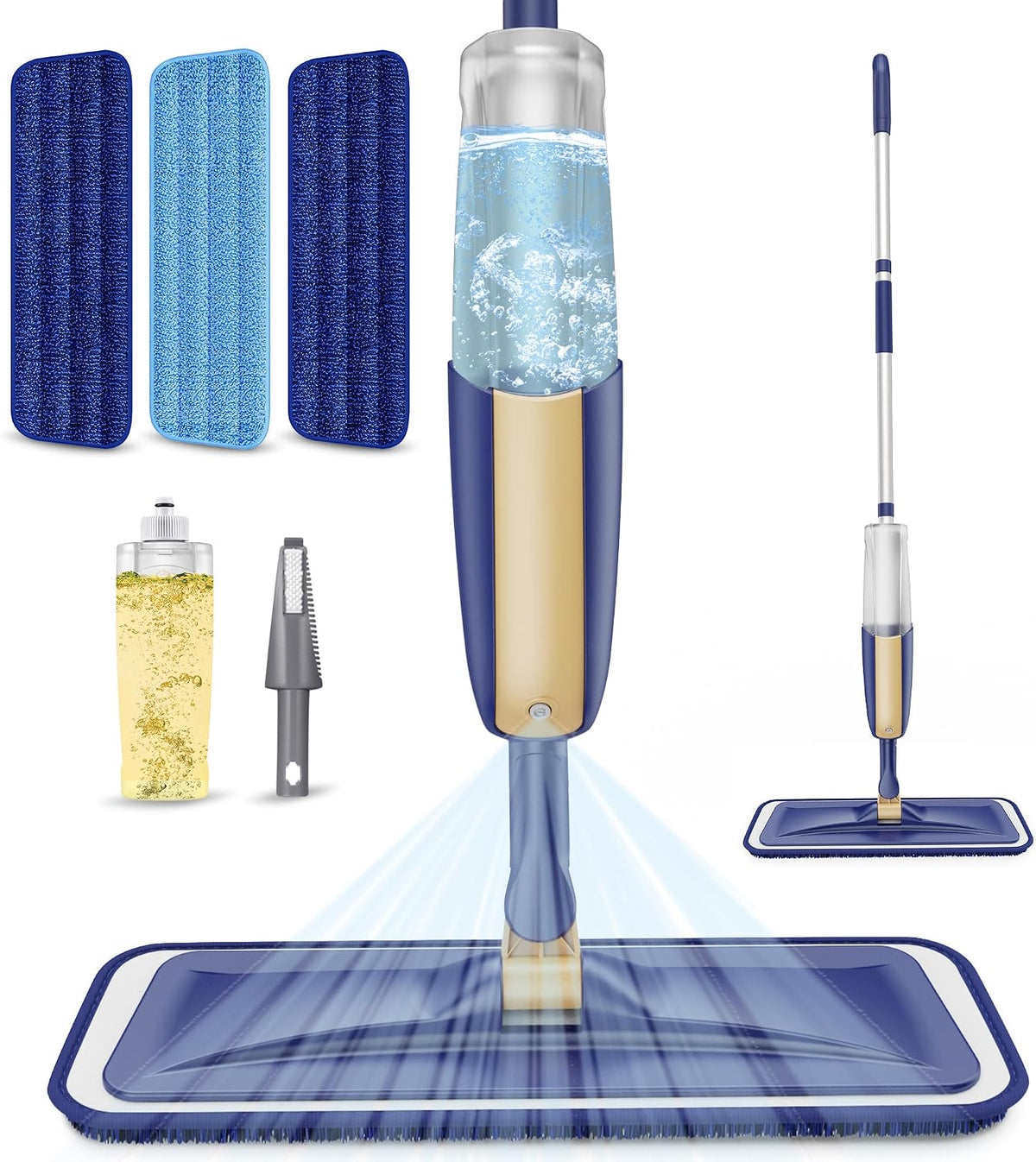 Spray Mops For Cleaning Floors - Microfiber Floor Mop with 3 Washable Pads
