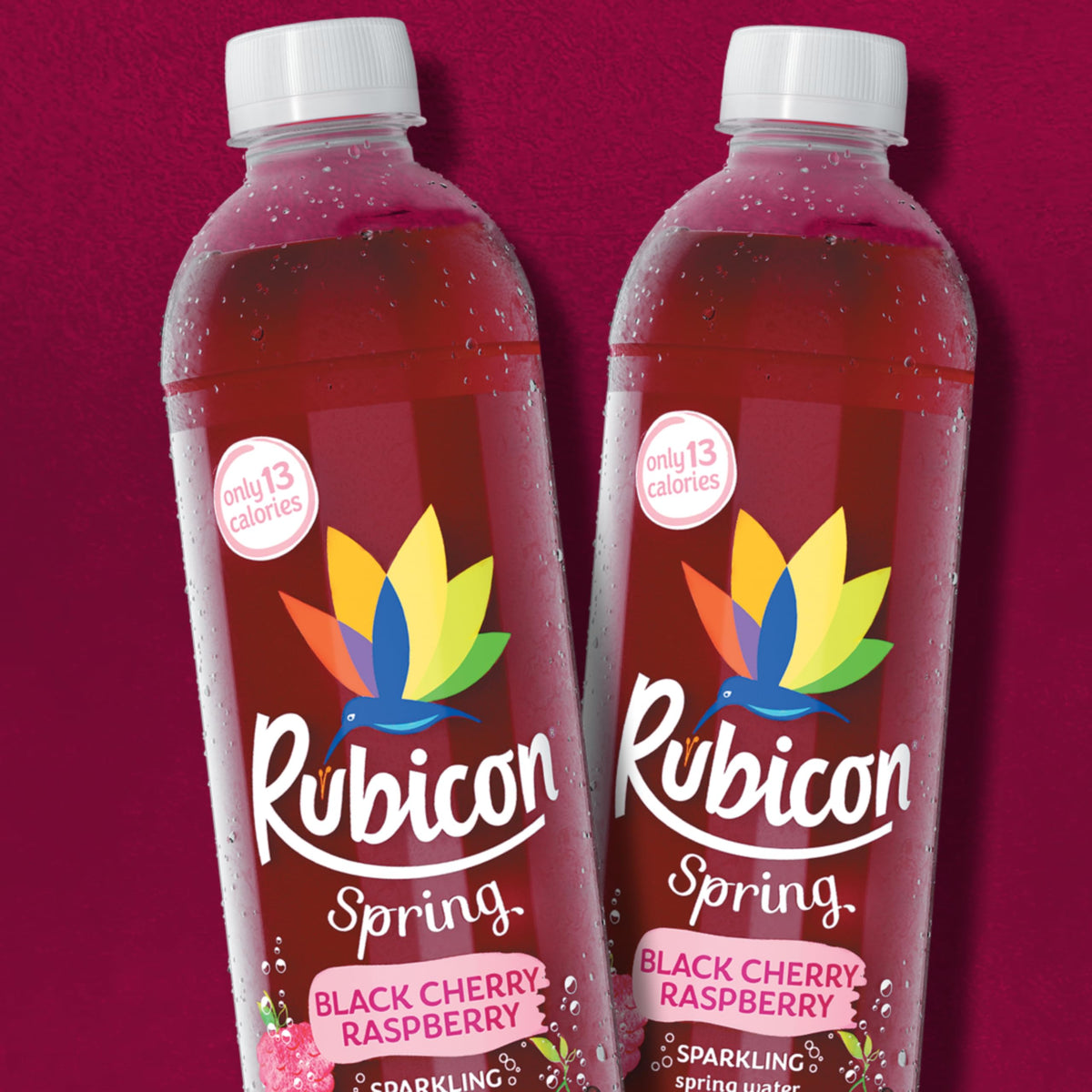 Rubicon Spring Black Cherry Raspberry Flavoured Water, 12 Pack, 330ml Cans