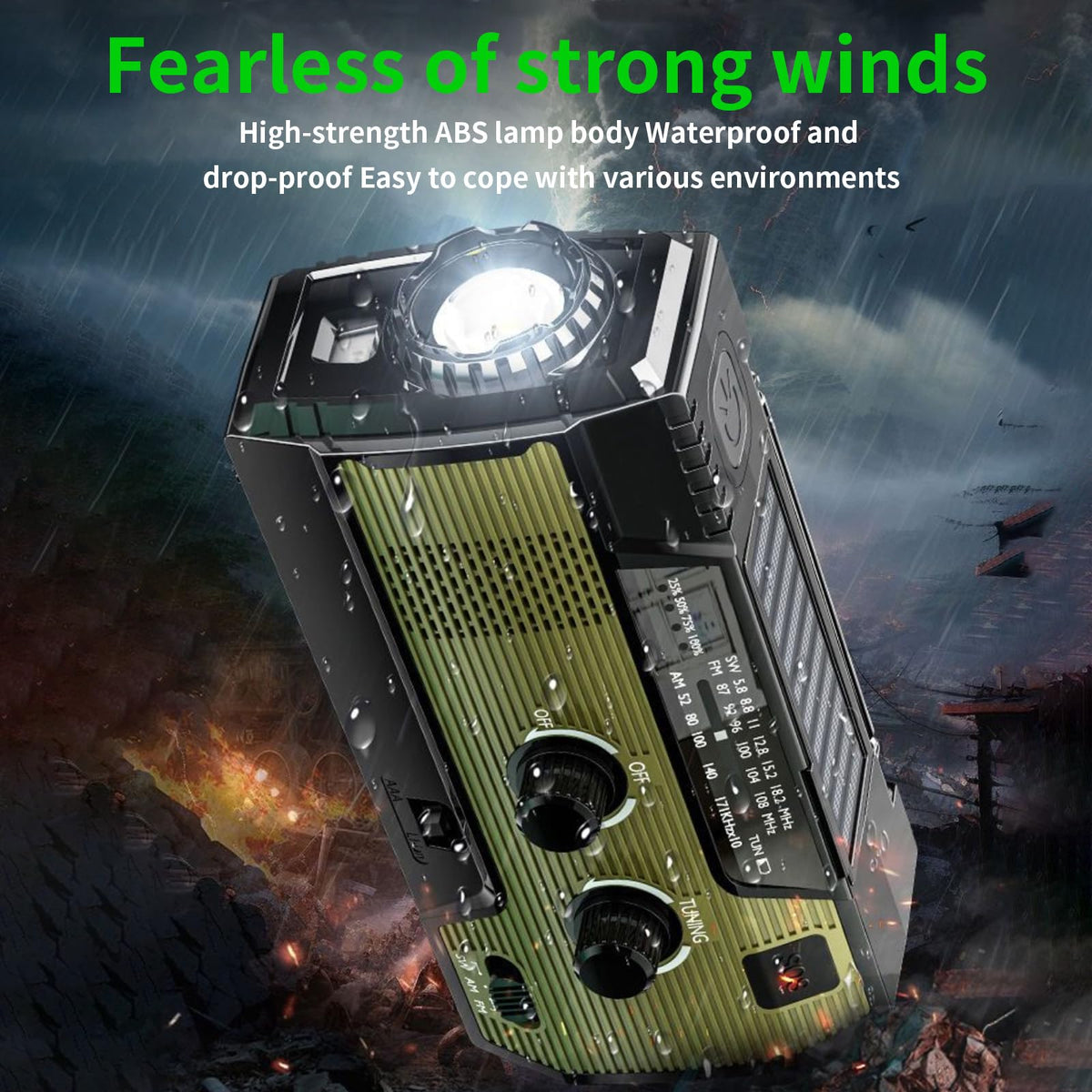 SOLARBABY Wind Up Solar Radio, Emergency Hand Crank Self Powered AM/FM Survival Solar Weather Radio with LED Flashlight,SOS Alarm,2000mAh Emergency Power Bank for Smart Phone (M-Orange)