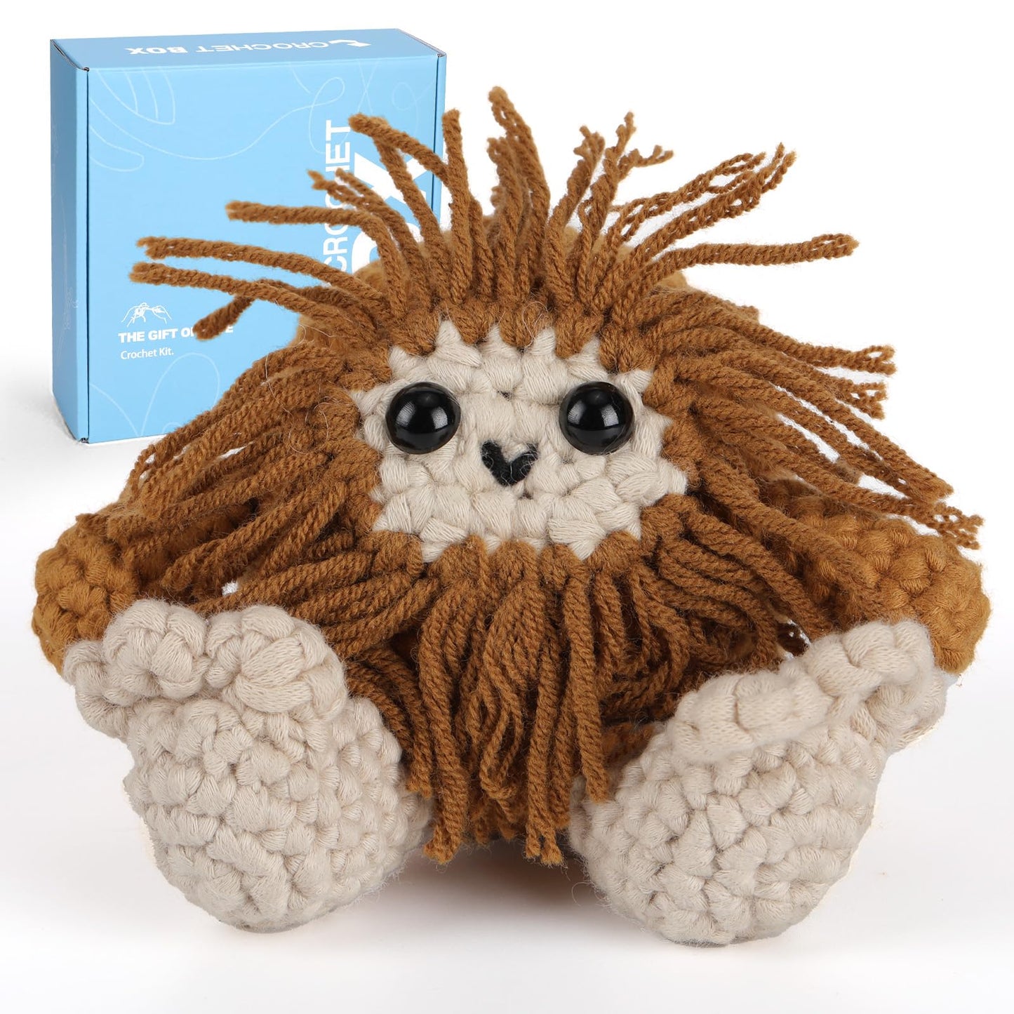 CROCHET BOX Complete Crochet Kit for Beginners - Highland Cow Crochet Kit, Include Video Tutorial, Instruction, Soft Yarn, Birthday Gift for Adults.