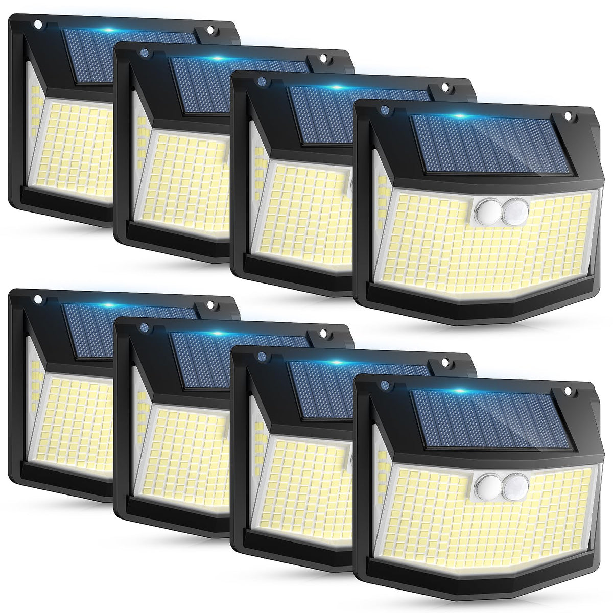 Solar Lights Outdoor Garden 6 Pack 248 LED Solar Security Light 3 Motion Sensor Modes and 270 Wide Angle Lighting IP65 Waterproof Outside Solar Powered Wall Lights for Fence Front Door Yard Garage