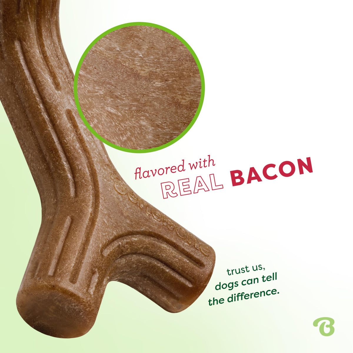 Benebone Wishbone Dog Chew Toy for Aggressive Chewers, Real Bacon, Medium