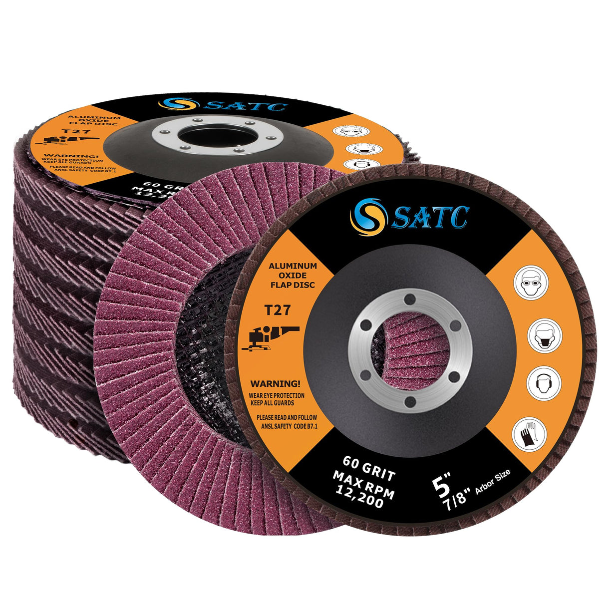 SATC Flap Discs 115mm 10 Pack Grinding Discs 120 Grit for Angle Grinder to Sanding Grinding Metal Wood