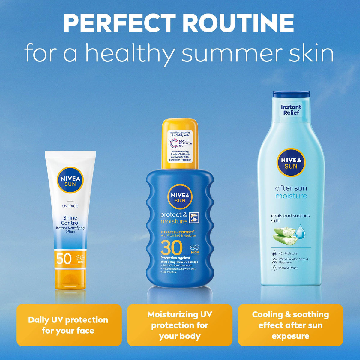 NIVEA SUN Protect & Moisture Sun Spray SPF 50+ (200ml), Moisturising Suncream Spray with SPF 50+, Advanced Sunscreen Providing Immediate, Effective UVA + UVB Protection (Pack of 2)