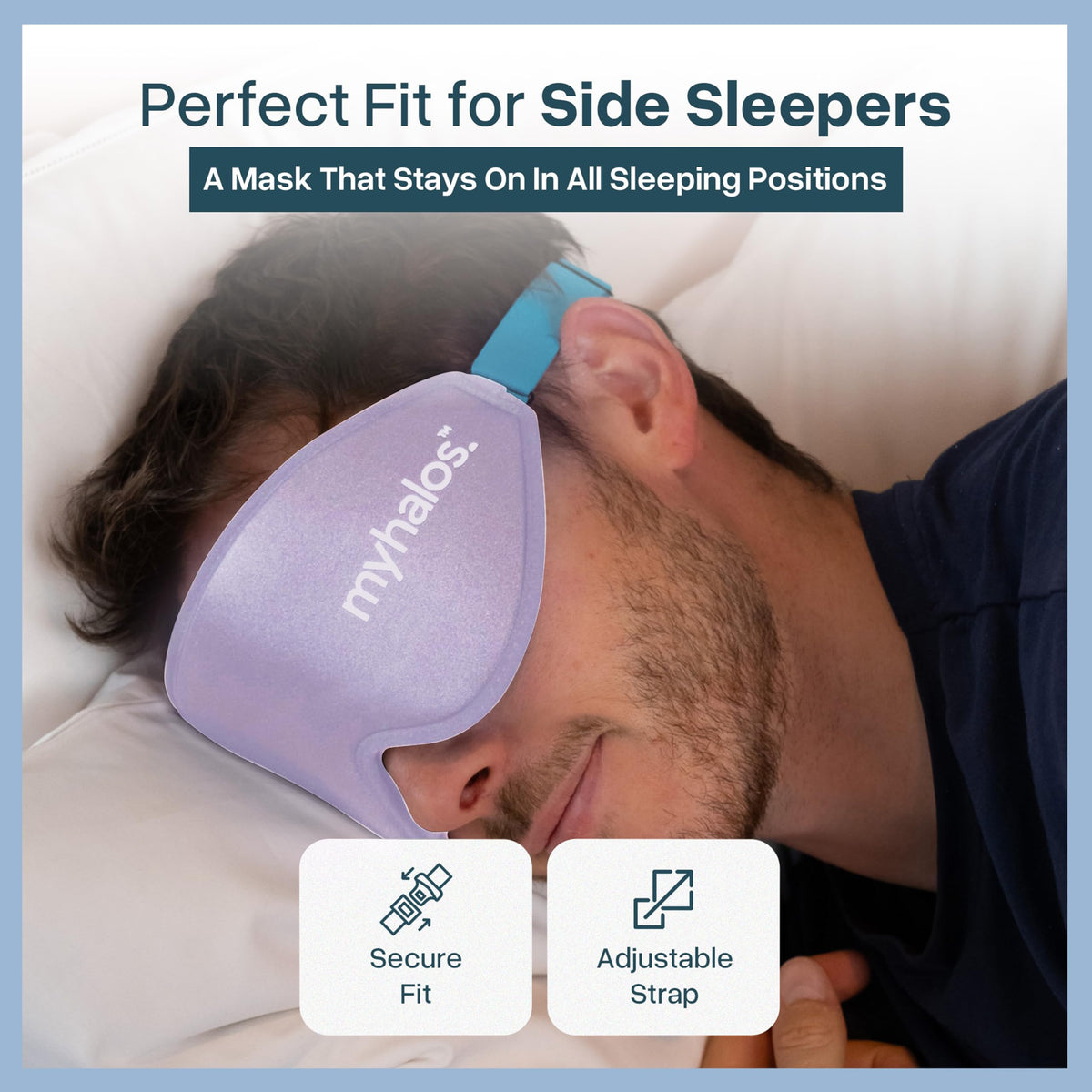 MyHalos Blackout Sleep Mask, Eye Mask for Sleeping, Zero Pressure, Travel