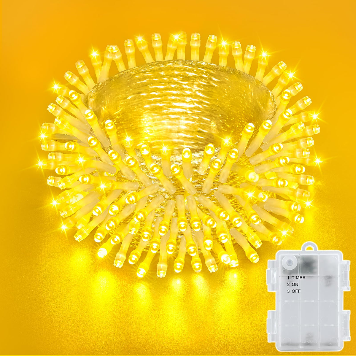 Dalugo Battery Fairy Lights, 3M 30 LED Warm White String Lights with 6h Timer, IP65 Waterproof Battery Powered Fairy Lights for Indoor Outdoor Christmas Decorations