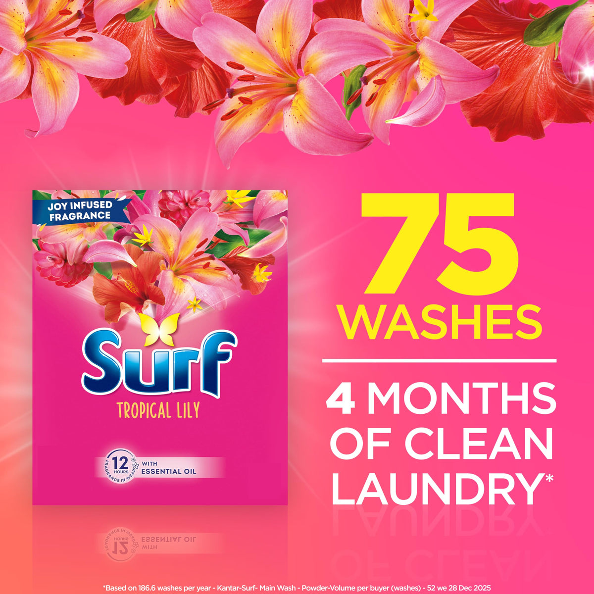Surf Tropical Lily Detergent Washing Powder 75 Washes (3.75kg)
