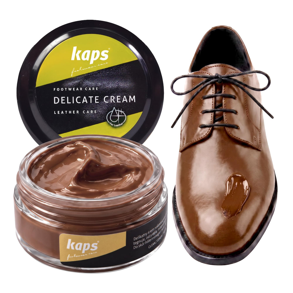Leather Shoe Cream Polish & Conditioner, Kaps 50ml