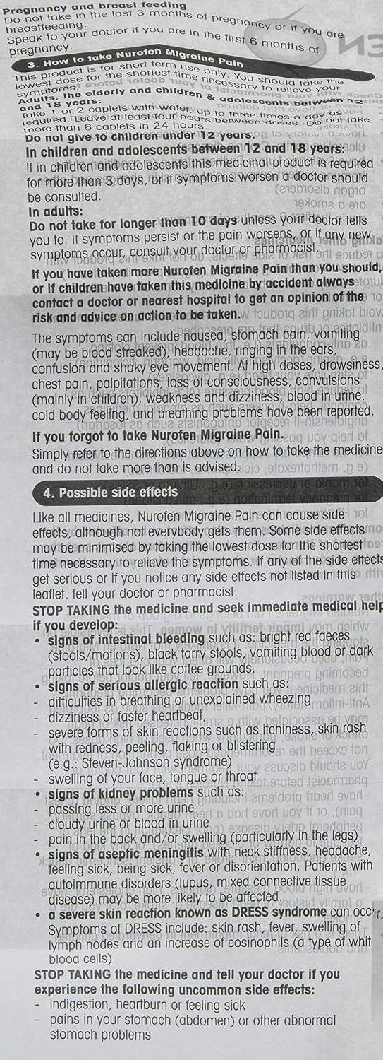 Nurofen 342mg Ibuprofen Lysine Caplets, 12 Count, Strong Headache And Migraine Painkillers, Effective For Fast Relief