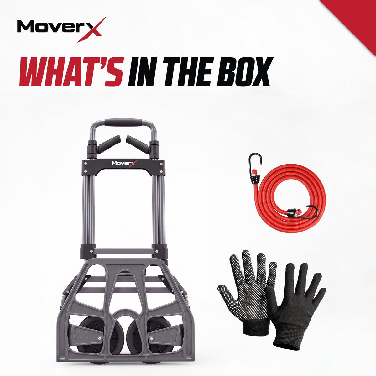 MoverX Folding Hand Truck Aluminium, Heavy Duty Hand Truck Foldable Trolley on Wheels, Multi Purpose Sack Truck Moving Trolley, 80kg