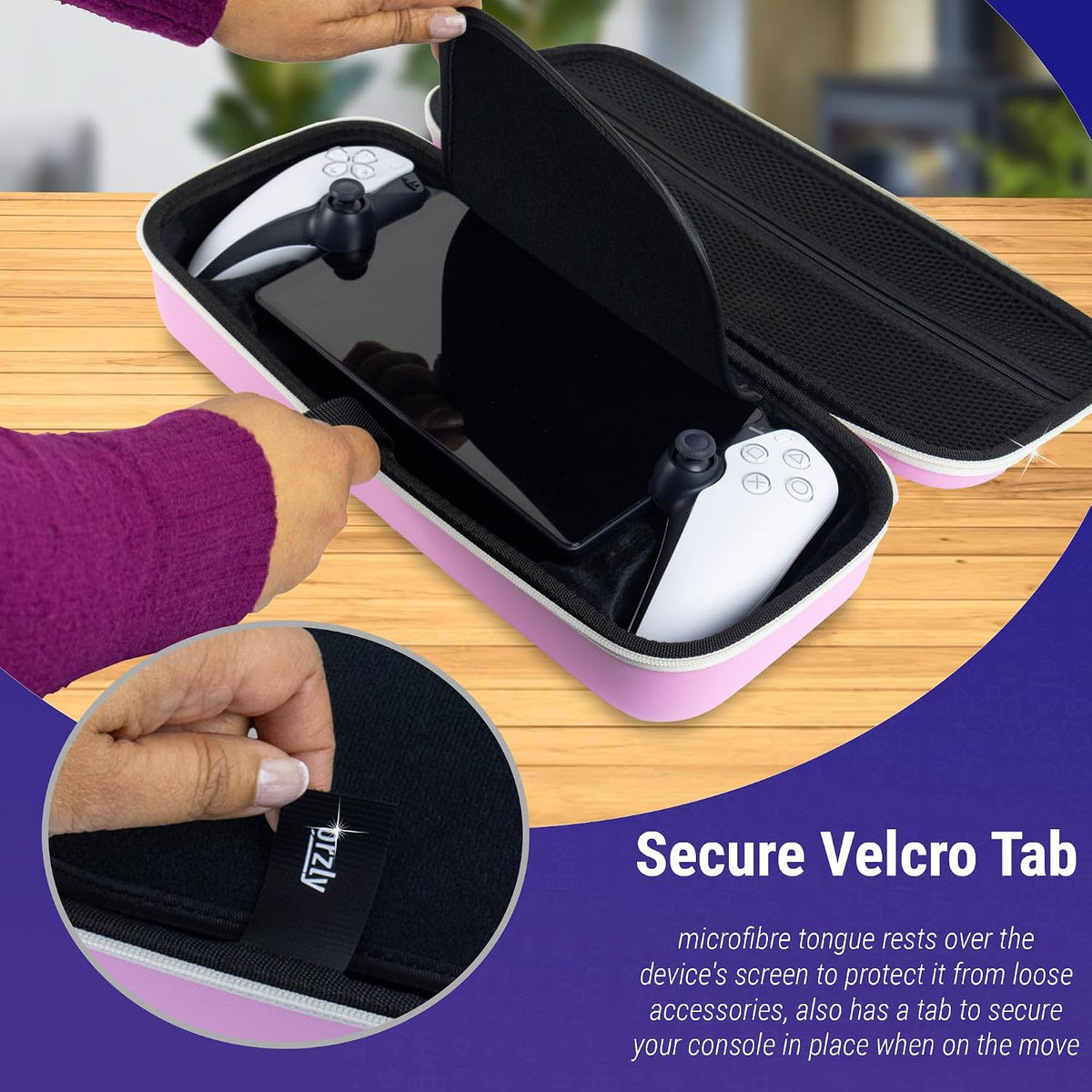Carry Case designed for Playstation Portal remote player for PS5 Console holds accessories and offers Travel and Storage Protection for headset charger headset & more - Black/White - Gift box edition